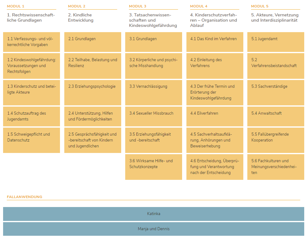 Modulgrafik Basiscurriculum